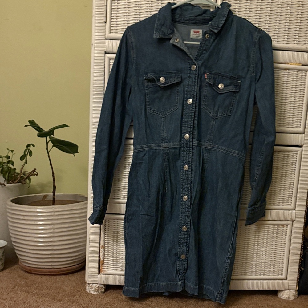 Levi's Blue Denim Shirt Dress